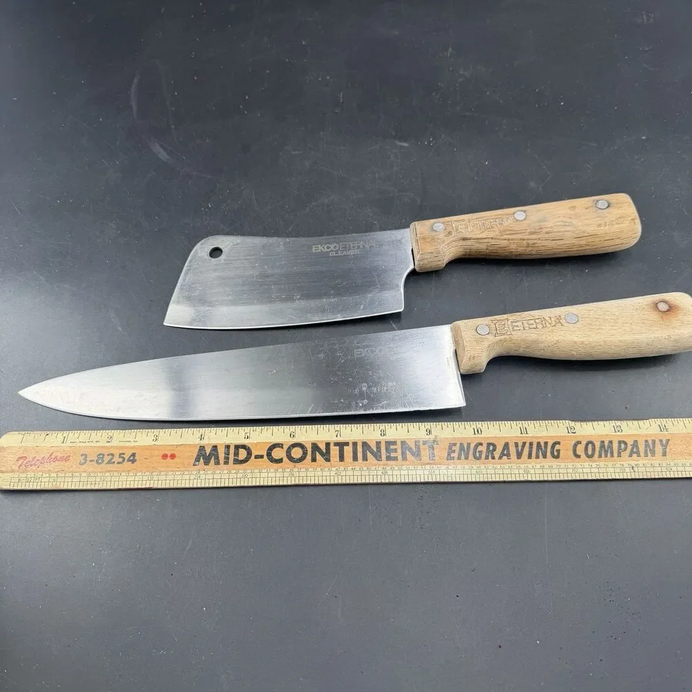 (2) VTG EKCO ETERNA Chef's Knife Steel 10